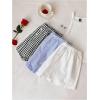 imageMakeMeChic Womens 3 Pack Linen Shorts Summer Comfy Sleep Pajama Boxer ShortsBlue Black White