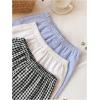imageMakeMeChic Womens 3 Pack Linen Shorts Summer Comfy Sleep Pajama Boxer ShortsBlue Black White