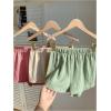 imageMakeMeChic Womens 3 Pack Linen Shorts Summer Comfy Sleep Pajama Boxer ShortsBmulticolor