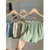 imageMakeMeChic Womens 3 Pack Linen Shorts Summer Comfy Sleep Pajama Boxer ShortsEmulticolor