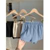 imageMakeMeChic Womens 3 Pack Linen Shorts Summer Comfy Sleep Pajama Boxer ShortsFmulticolor