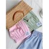 imageMakeMeChic Womens 3 Pack Linen Shorts Summer Comfy Sleep Pajama Boxer ShortsPink Blue Green
