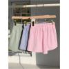 imageMakeMeChic Womens 3 Pack Linen Shorts Summer Comfy Sleep Pajama Boxer ShortsPink Blue Green