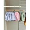 imageMakeMeChic Womens 3 Pack Linen Shorts Summer Comfy Sleep Pajama Boxer ShortsPink Blue Green