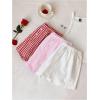imageMakeMeChic Womens 3 Pack Linen Shorts Summer Comfy Sleep Pajama Boxer ShortsPink White Red
