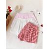 imageMakeMeChic Womens 3 Pack Linen Shorts Summer Comfy Sleep Pajama Boxer ShortsPink White Red