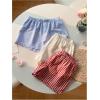imageMakeMeChic Womens 3 Pack Linen Shorts Summer Comfy Sleep Pajama Boxer ShortsPlaidmulticolor