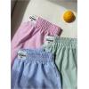 imageMakeMeChic Womens 3 Pack Linen Shorts Summer Comfy Sleep Pajama Boxer ShortsStriped Multi
