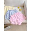 imageMakeMeChic Womens 3 Pack Linen Shorts Summer Comfy Sleep Pajama Boxer ShortsStriped Pink Blue Yellow