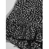 imageMakeMeChic Womens Boho Floral Print Elastic Waist Ruffle Wrap Tie Skorts Skirt SkortsA White and Black