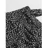 imageMakeMeChic Womens Boho Floral Print Elastic Waist Ruffle Wrap Tie Skorts Skirt SkortsA White and Black