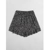 imageMakeMeChic Womens Boho Floral Print Elastic Waist Ruffle Wrap Tie Skorts Skirt SkortsA White and Black