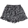 imageMakeMeChic Womens Boho Floral Print Elastic Waist Ruffle Wrap Tie Skorts Skirt SkortsBlack a