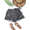 imageMakeMeChic Womens Boho Floral Print Elastic Waist Ruffle Wrap Tie Skorts Skirt SkortsBlack a