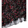 imageMakeMeChic Womens Boho Floral Print Elastic Waist Ruffle Wrap Tie Skorts Skirt SkortsBlack and Red