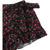 imageMakeMeChic Womens Boho Floral Print Elastic Waist Ruffle Wrap Tie Skorts Skirt SkortsBlack and Red
