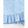 imageMakeMeChic Womens Boho Floral Print Elastic Waist Ruffle Wrap Tie Skorts Skirt SkortsBlue