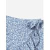imageMakeMeChic Womens Boho Floral Print Elastic Waist Ruffle Wrap Tie Skorts Skirt SkortsMulti Blue