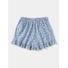 imageMakeMeChic Womens Boho Floral Print Elastic Waist Ruffle Wrap Tie Skorts Skirt SkortsMulti Blue