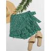 imageMakeMeChic Womens Boho Floral Print Elastic Waist Ruffle Wrap Tie Skorts Skirt SkortsMulti Dark Green