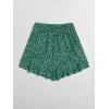 imageMakeMeChic Womens Boho Floral Print Elastic Waist Ruffle Wrap Tie Skorts Skirt SkortsMulti Dark Green