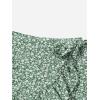 imageMakeMeChic Womens Boho Floral Print Elastic Waist Ruffle Wrap Tie Skorts Skirt SkortsMulti Green