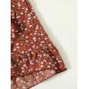imageMakeMeChic Womens Boho Floral Print Elastic Waist Ruffle Wrap Tie Skorts Skirt SkortsMulti Rust Brown