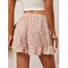 imageMakeMeChic Womens Boho Floral Print Elastic Waist Ruffle Wrap Tie Skorts Skirt SkortsMulti a
