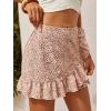 imageMakeMeChic Womens Boho Floral Print Elastic Waist Ruffle Wrap Tie Skorts Skirt SkortsMulti a