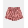 imageMakeMeChic Womens Boho Floral Print Elastic Waist Ruffle Wrap Tie Skorts Skirt SkortsRed and White