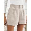 imageMakeMeChic Womens Elegant Plaid Shorts High Waisted Zipper Wide Leg Mini Dressy Work Office Casual ShortsApricot