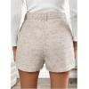 imageMakeMeChic Womens Elegant Plaid Shorts High Waisted Zipper Wide Leg Mini Dressy Work Office Casual ShortsApricot