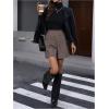 imageMakeMeChic Womens Elegant Plaid Shorts High Waisted Zipper Wide Leg Mini Dressy Work Office Casual ShortsBrown a