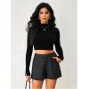 imageMakeMeChic Womens Elegant Plaid Shorts High Waisted Zipper Wide Leg Mini Dressy Work Office Casual ShortsDark Grey
