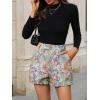 imageMakeMeChic Womens Elegant Plaid Shorts High Waisted Zipper Wide Leg Mini Dressy Work Office Casual ShortsMulticolor