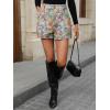 imageMakeMeChic Womens Elegant Plaid Shorts High Waisted Zipper Wide Leg Mini Dressy Work Office Casual ShortsMulticolor