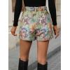imageMakeMeChic Womens Elegant Plaid Shorts High Waisted Zipper Wide Leg Mini Dressy Work Office Casual ShortsMulticolor