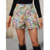 imageMakeMeChic Womens Elegant Plaid Shorts High Waisted Zipper Wide Leg Mini Dressy Work Office Casual ShortsMulticolor