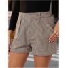 imageMakeMeChic Womens Elegant Plaid Shorts High Waisted Zipper Wide Leg Mini Dressy Work Office Casual ShortsMulticolor a