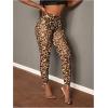 imageMakeMeChic Womens Leopard Leggings Sheer Mesh Cheetah Print Yoga PantsPlus Brown