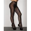 imageMakeMeChic Womens Leopard Print Tights Mesh High Waist Skinny Pants Y2K LeggingsBlack
