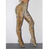 imageMakeMeChic Womens Leopard Print Tights Mesh High Waist Skinny Pants Y2K LeggingsBrown Tiger Print