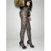imageMakeMeChic Womens Leopard Print Tights Mesh High Waist Skinny Pants Y2K LeggingsGrey