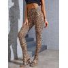 imageMakeMeChic Womens Leopard Print Tights Mesh High Waist Skinny Pants Y2K LeggingsKhaki