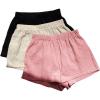 imageMakeMeChic Womens 3 Pack Linen Shorts Summer Comfy Sleep Pajama Boxer ShortsGmulticolor