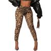 imageMakeMeChic Womens Leopard Leggings Sheer Mesh Cheetah Print Yoga PantsPlus Brown
