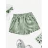 imageMakeMeChic Womens Elastic Waisted Plaid Shorts Lounge Pajama ShortsGingham Green