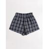 imageMakeMeChic Womens Elastic Waisted Plaid Shorts Lounge Pajama ShortsNavy Blue