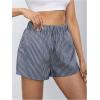imageMakeMeChic Womens Elastic Waisted Plaid Shorts Lounge Pajama ShortsStriped Dark Blue