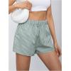 imageMakeMeChic Womens Elastic Waisted Plaid Shorts Lounge Pajama ShortsStriped Green